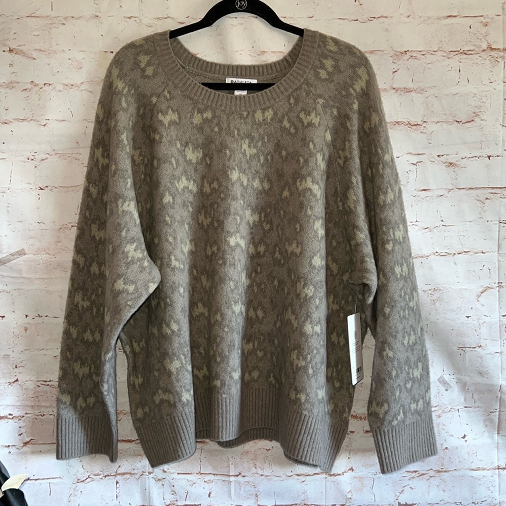 Athleta Sweater Womens 3X Hawthorne Textured Crew Merino Wool Casual Pullover